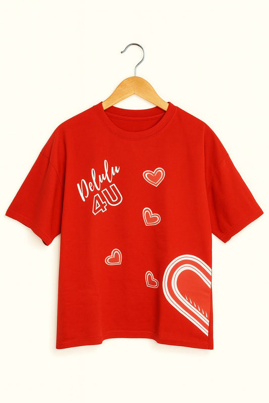 Delulu 4U French Terry Oversized Women T-Shirt