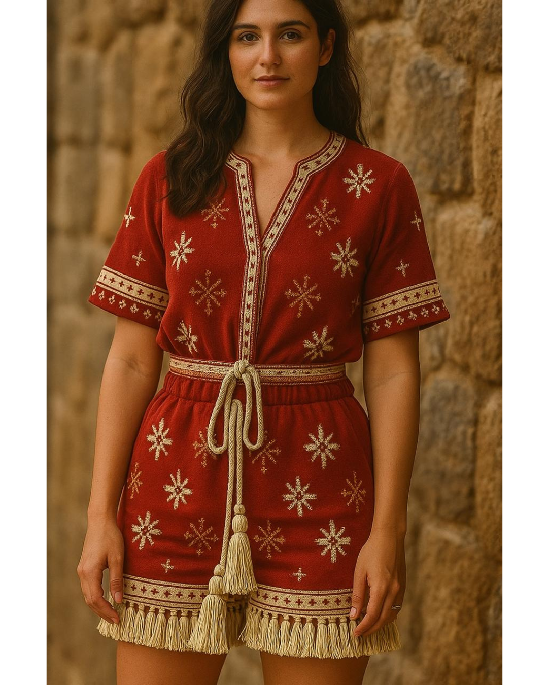 Negrita Boho Holiday Set - Red & Cream