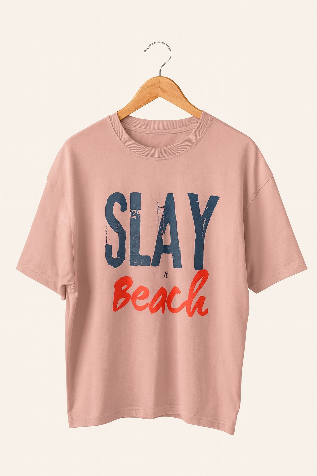 Slay It Beach French Terry Oversized Women T-Shirt
